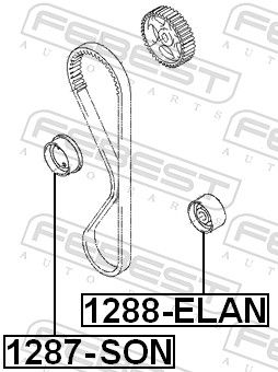 Tensioner Pulley, timing belt 1287-SON