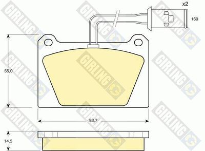 Комплект тормозных колодок, дисковый тормоз GIRLING 6103366 для RELIANT SCIMITAR