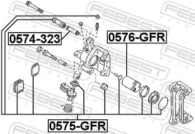 Поршень, корпус скобы тормоза 0576-GFR