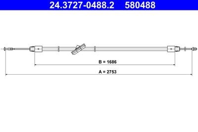 Тросик, cтояночный тормоз ATE 24.3727-0488.2 для MERCEDES-BENZ VITO