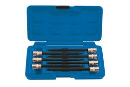 Laser Tools Long Tamperproof Ball End Star Socket Bit Set 1/4"D 7pc