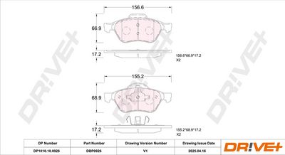 BREMSBELAGSATZ SCHEIBENBREMSE DR!VE+ DP1010100926 2