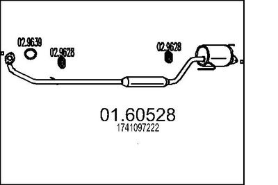 Глушитель выхлопных газов конечный MTS 01.60528 для DAIHATSU YRV