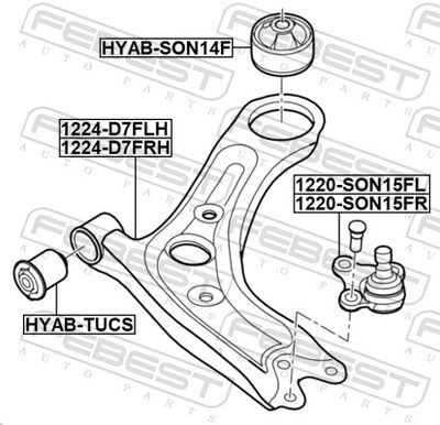 Control/Trailing Arm, wheel suspension 1224-D7FLH