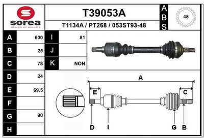 Hnací hřídel EAI T39053A