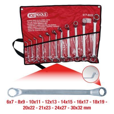 Ks Tools - Sada dvojitých očkových kľúčov 11 dielna