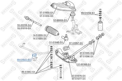 Опора, стабилизатор STELLOX 89-51022-SX для HYUNDAI H100