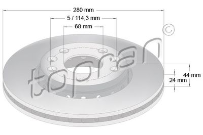 TOPRAN Remschijf COATED (701 100)