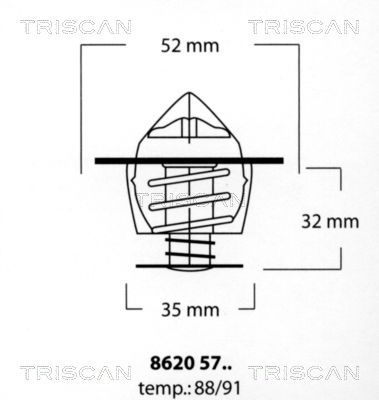 Термостат, охлаждающая жидкость TRISCAN 8620 5791 для FORD COUGAR
