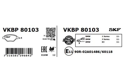 SET PLACUTE FRANA FRANA DISC SKF VKBP80103 2