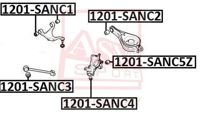 ASVA 1201-SANC5Z Сайлентблок рычага  для HYUNDAI GENESIS (Хендай Генесис)