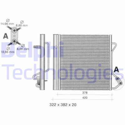 DELPHI TSP0225320 Радиатор кондиционера  для SMART CABRIO (Смарт Кабрио)