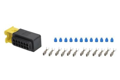 Draadstekker (aantal pinnen: 12, vorm van de stekker: rechthoekig, vrouwelijk, HDSCS Code A), zwart