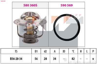 TERMOSTAT LICHID RACIRE KW 580360