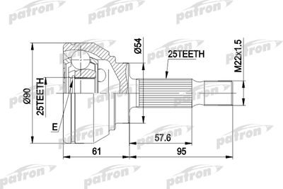 PATRON PCV1006 ШРУС  для VOLVO V40 (Вольво В40)