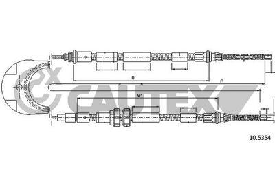Тросик, cтояночный тормоз CAUTEX 080090 для FORD ORION