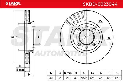 спирачен диск STARK SKBD-0023044