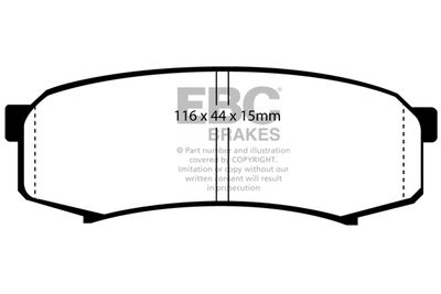 Комплект тормозных колодок, дисковый тормоз EBC Brakes DP4993R для MITSUBISHI PAJERO