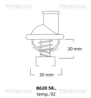 Термостат, охлаждающая жидкость TRISCAN 8620 5892 для OPEL MONTEREY