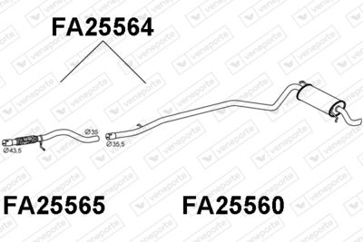 Глушитель выхлопных газов конечный VENEPORTE FA25564 для FIAT SEICENTO