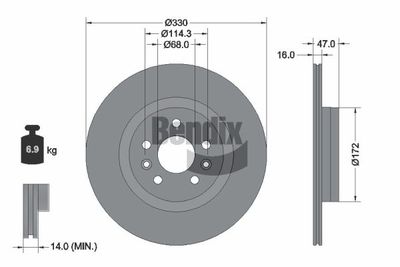 спирачен диск BENDIX Braking BDS2354