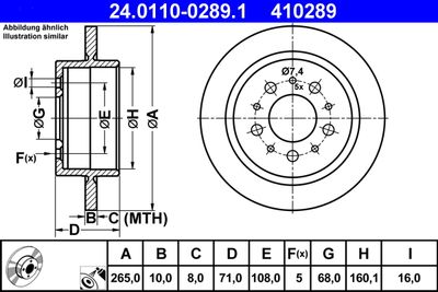 Тормозной диск ATE 24.0110-0289.1 для VOLVO 960