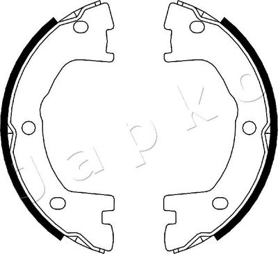 Zestaw szczęk hamulcowych, hamulec postojowy JAPKO 550231