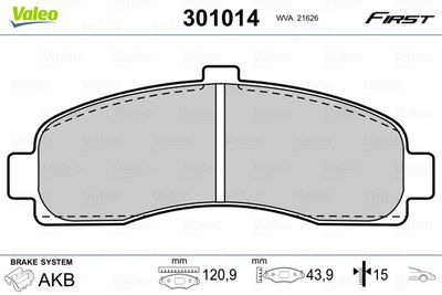 Brake Pad Set, disc brake 301014