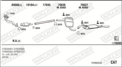 SISTEM DE ESAPAMENT WALKER VW80333