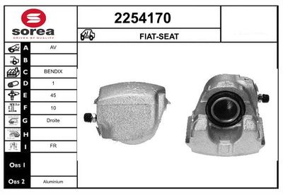 Тормозной суппорт EAI 2254170 для FIAT 850