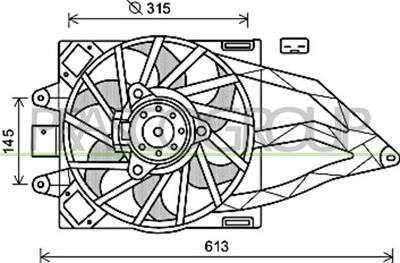 Вентилятор, охлаждение двигателя PRASCO FT122F005 для FIAT PANDA