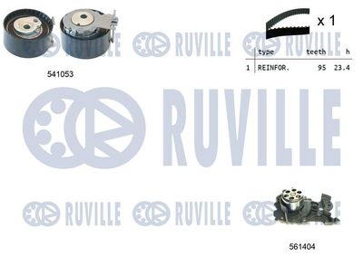 Водяной насос + комплект зубчатого ремня RUVILLE 5501191 для RENAULT WIND