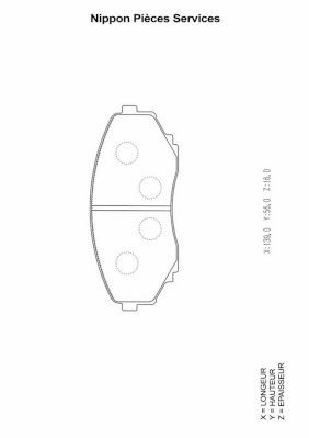 Комплект тормозных колодок, дисковый тормоз NPS M360A46 для MAZDA MPV