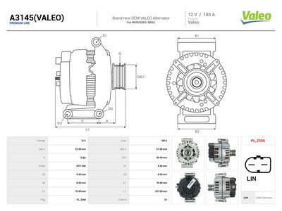 Alternátor AS-PL Valeo A3145(VALEO)