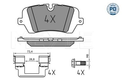 MEYLE Remblokkenset, schijfrem MEYLE-PD: Advanced performance and design. (025 257 2016/PD)