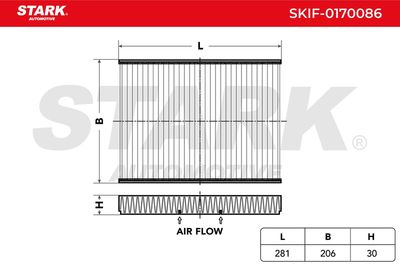 Филтър купе (поленов филтър) STARK SKIF-0170086