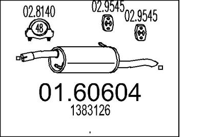 Глушитель выхлопных газов конечный MTS 01.60604 для FORD FUSION