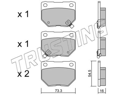 Zestaw klocków hamulcowych, hamulce tarczowe TRUSTING 517.0