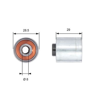 Deflection Pulley/Guide Pulley, timing belt T42148