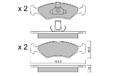 Комплект тормозных колодок, дисковый тормоз AISIN BPFO-1015 для FORD COURIER