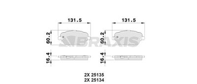 Комплект тормозных колодок, дисковый тормоз BRAXIS AB0025 для FORD B-MAX