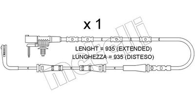 Сигнализатор, износ тормозных колодок METELLI SU.392 для JAGUAR XE
