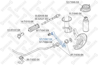носач, окачване на колелата STELLOX 57-71067-SX