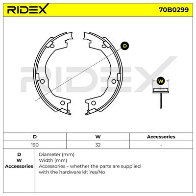 комплект спирачна челюст RIDEX