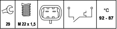 COMUTATOR TEMPERATURA VENTILATOR RADIATOR HELLA 6ZT007807011 1