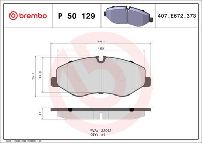 Brake Pad Set, disc brake P 50 129