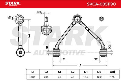 носач, окачване на колелата STARK SKCA-0051190
