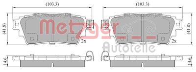Комплект тормозных колодок, дисковый тормоз METZGER 1170913 для MITSUBISHI ECLIPSE	CROSS