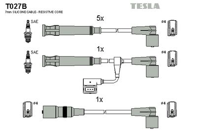 комплект запалителеи кабели TESLA T027B