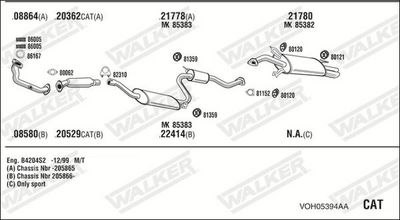 Изпускателна система WALKER VOH05394AA